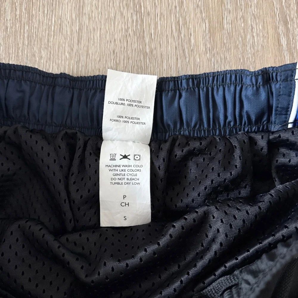 VTG Nike Swim Trunks Black Blue Colorblock Mesh Lined Board Shorts Mens Small